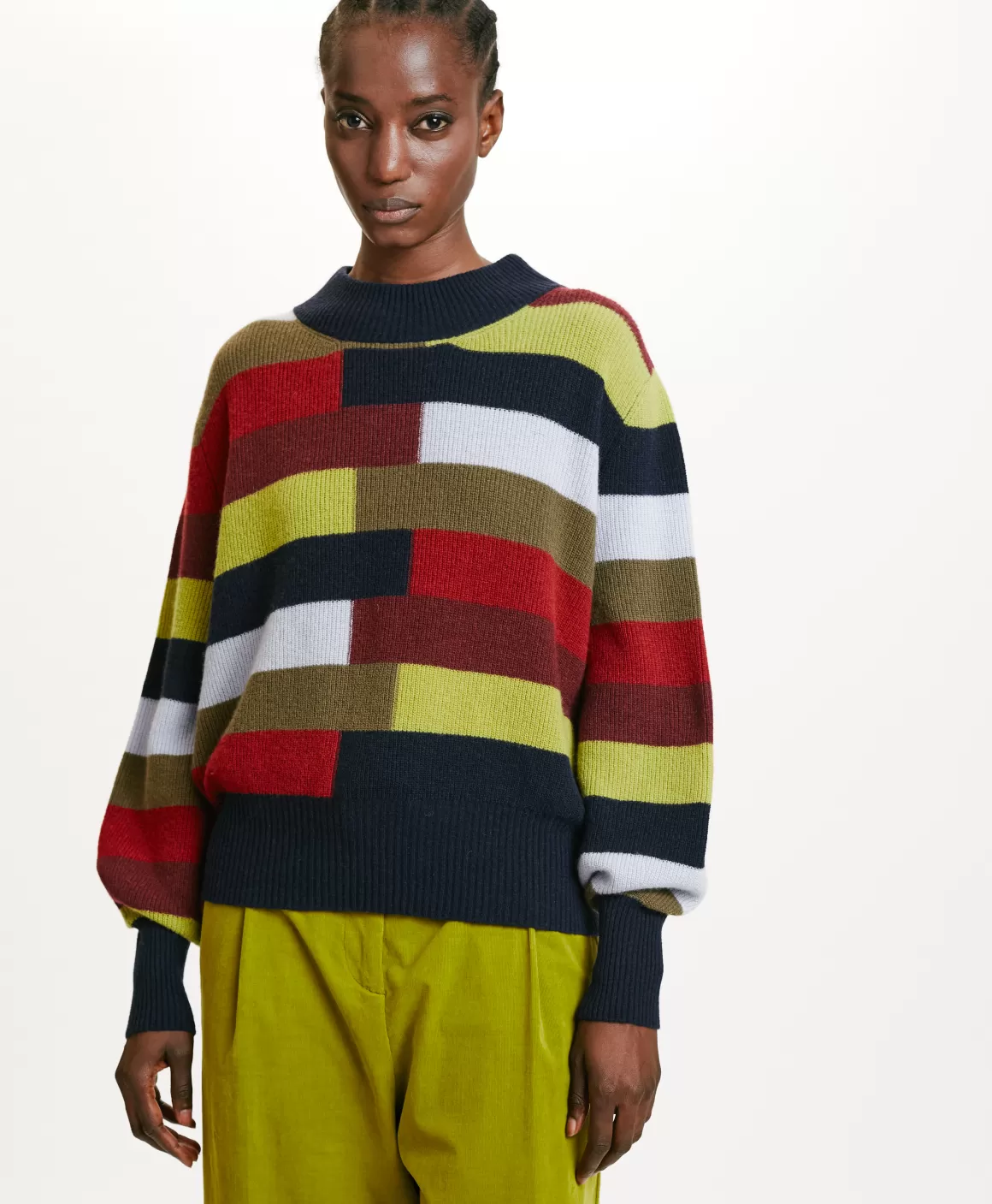 TRICOT TOHOKU À RAYURES MULTICOLORES - BLEU MULTICOLORE*Momoni Store