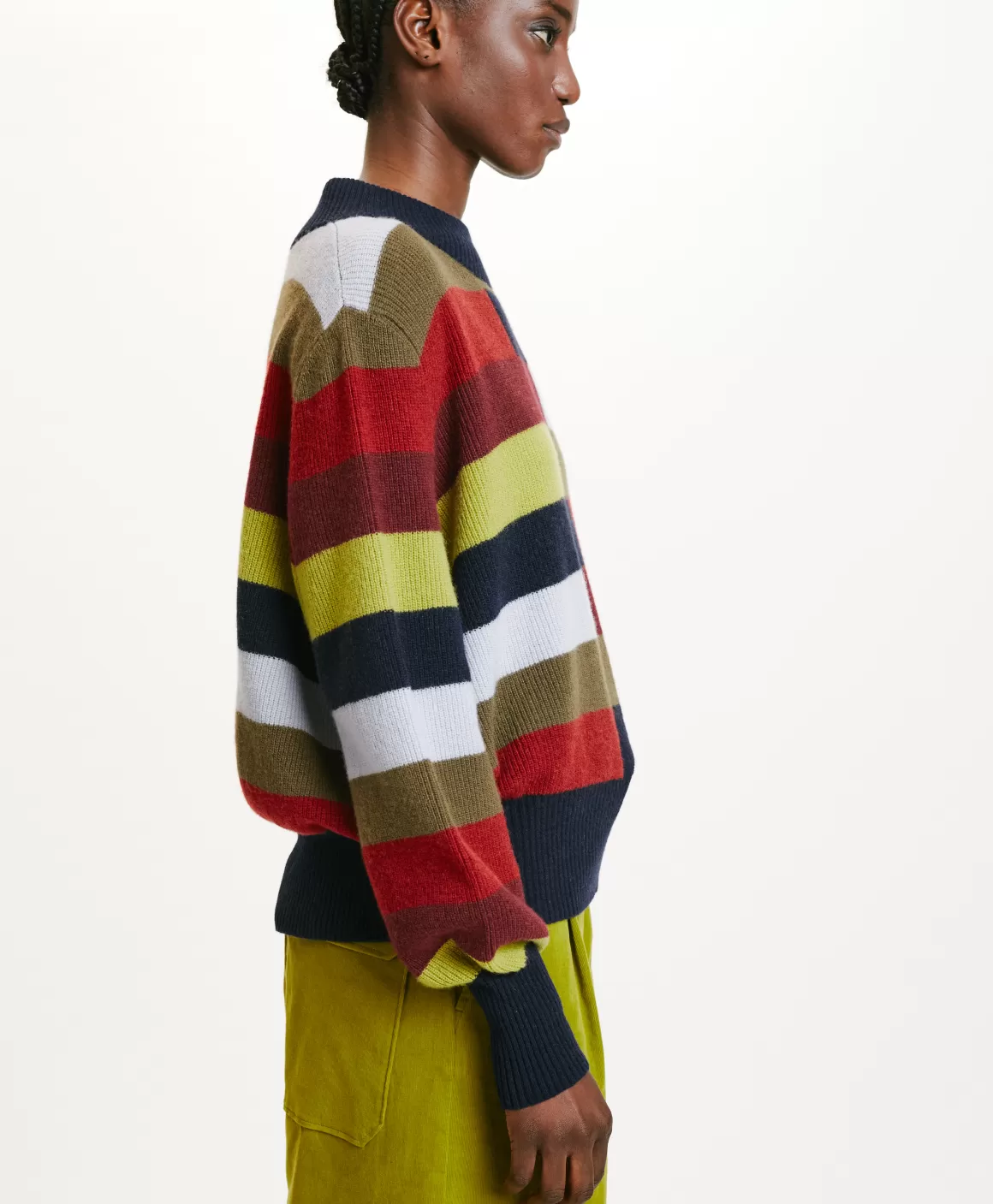 TRICOT TOHOKU À RAYURES MULTICOLORES - BLEU MULTICOLORE*Momoni Store