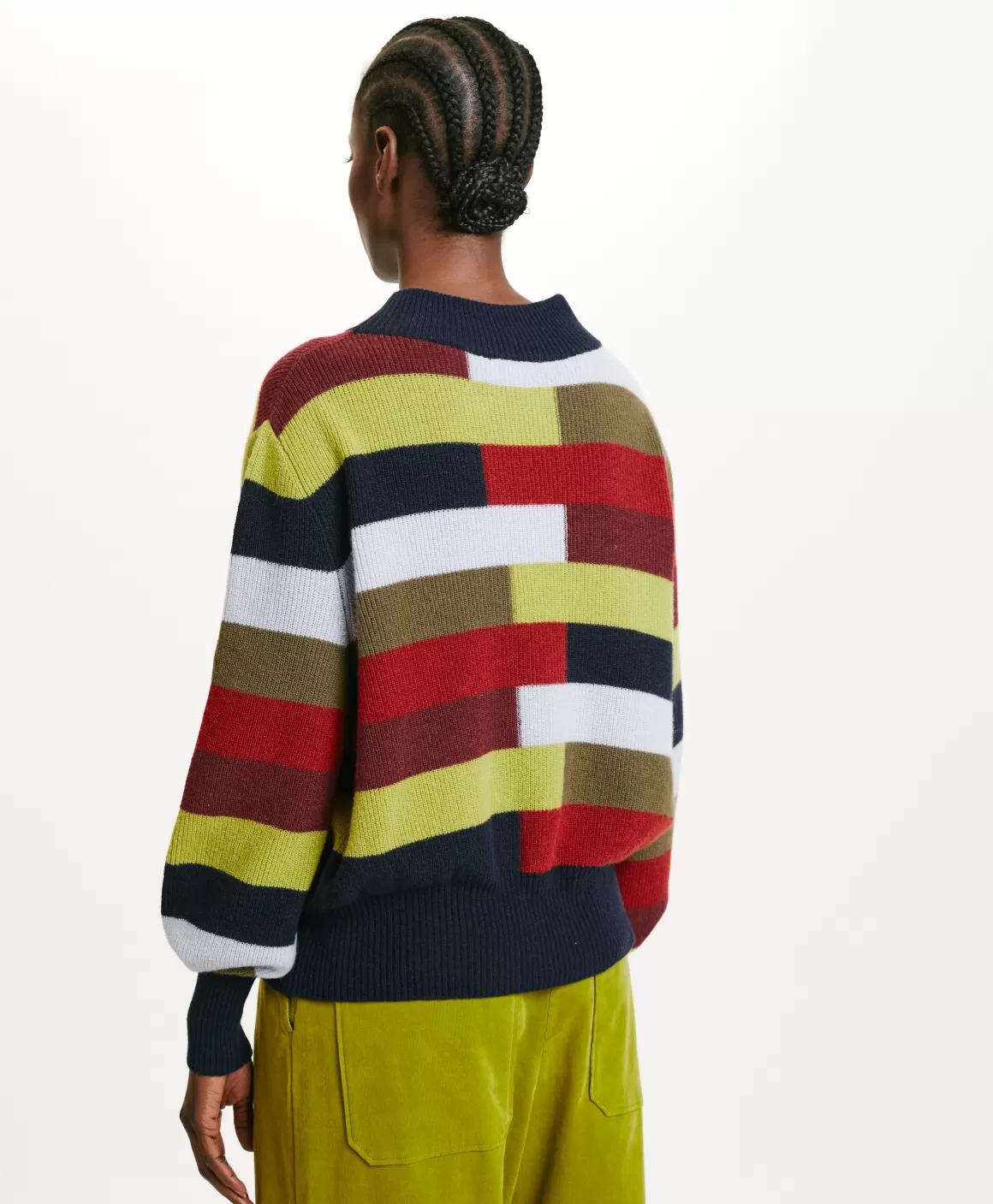 TRICOT TOHOKU À RAYURES MULTICOLORES - BLEU MULTICOLORE*Momoni Store