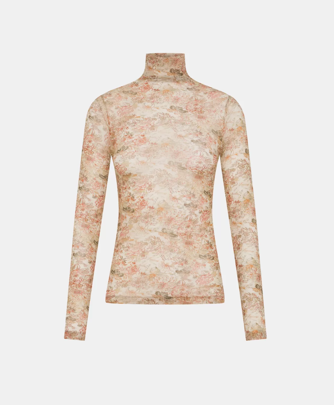 T-SHIRT INE EN NYLON IMPRIMÉ - MULTICOLORE ROSE*Momoni Fashion