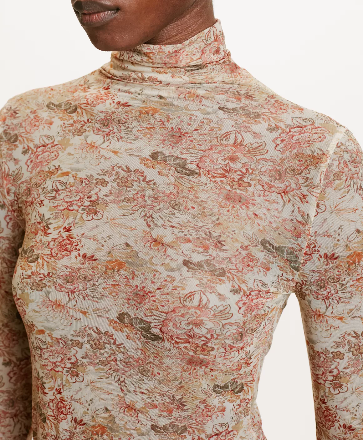 T-SHIRT INE EN NYLON IMPRIMÉ - MULTICOLORE ROSE*Momoni Fashion