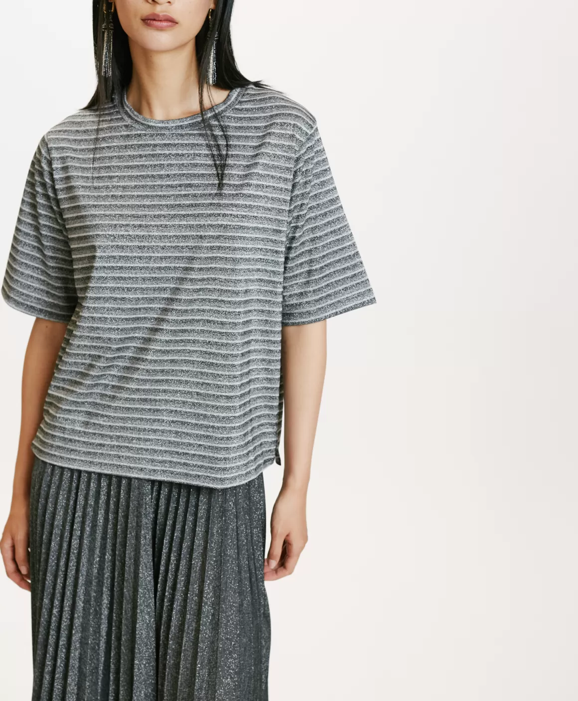 TSHIRT IORA EN JERSEY LUREX - GRIS MULTICOLORE*Momoni Fashion