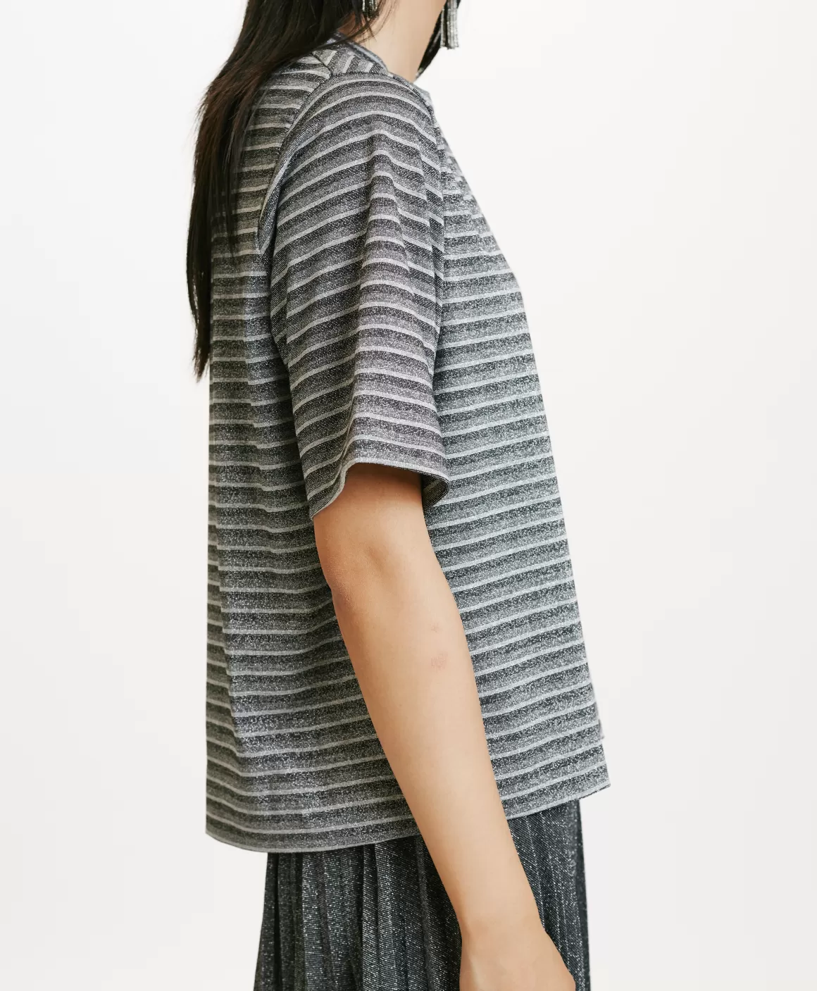 TSHIRT IORA EN JERSEY LUREX - GRIS MULTICOLORE*Momoni Fashion