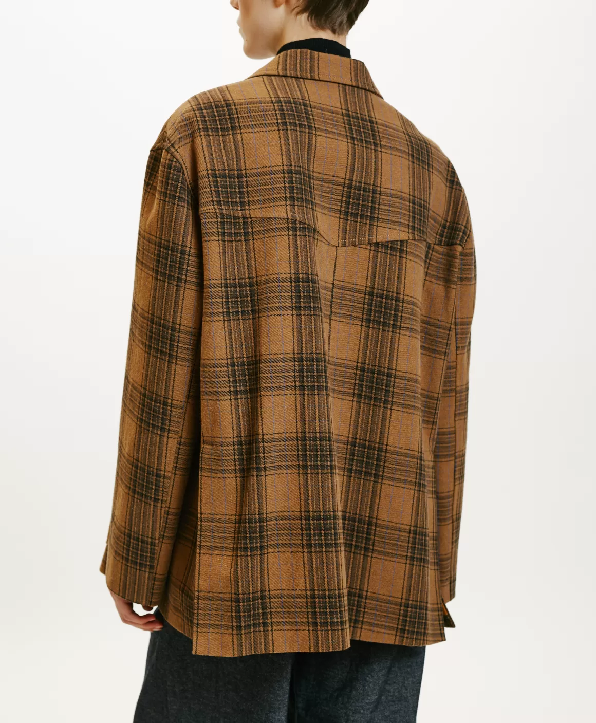 VESTE SHIOMI EN TOILE COTON LAINE CARREAUX - MULTICOLORE CACAO*Momoni Store